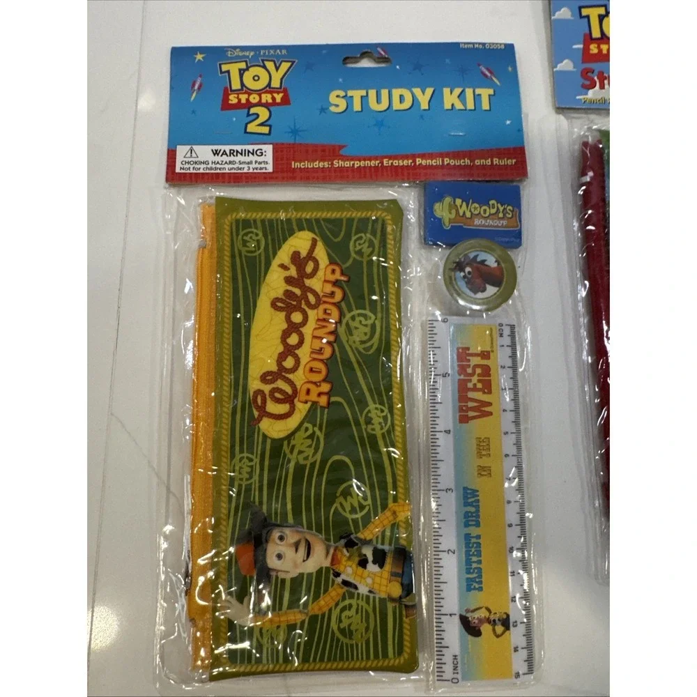 Toy Story Set Of 3 Pencil Pouch Study Kits Woody Buzz Alien New (D)